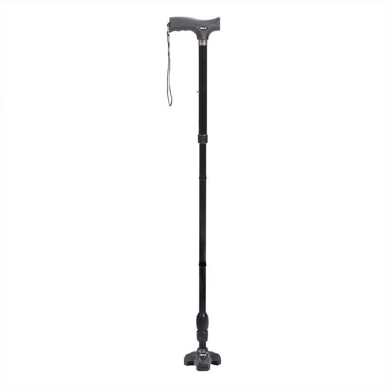 Drive Medical Flex N Go Adjustable Walking Cane with Ergonomic Handle, 3 Point Tip for Superior Balance, Collapsible for Travel, Ideal for Adults, 1 of 7