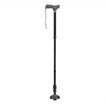 Drive Medical Flex N Go Adjustable Walking Cane with Ergonomic Handle, 3 Point Tip for Superior Balance, Collapsible for Travel, Ideal for Adults
