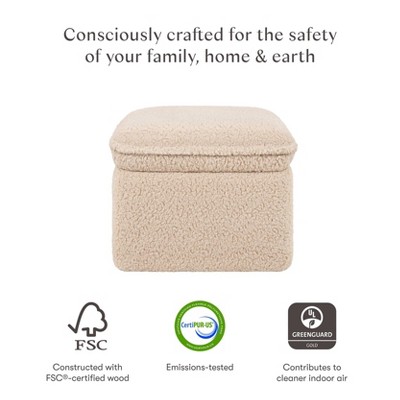 Chai Shearling Beige Upholstered Storage Ottoman