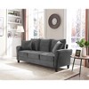 Modern Velvet Couch With 2 Pillow, 78 Inch Width Living Room Furniture,Spring Cushion Sofa Supporting 600 Pounds - 3 of 4