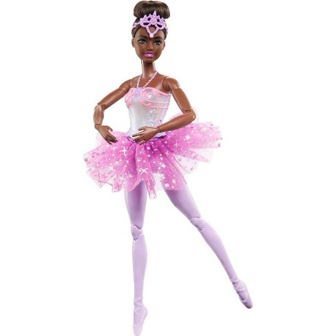 Barbie Ballerina Doll in Purple Removable Tutu with Black Hair in Top Knot,  Brown Eyes, Ballet Arms & Sculpted Toe Shoes