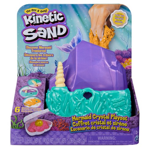Kinetic Sand, Sandbox Set Kids Toy with 1lb All-Natural Green Kinetic Sand  and 3 Molds, Sensory Toys for Kids Ages 3 and up 