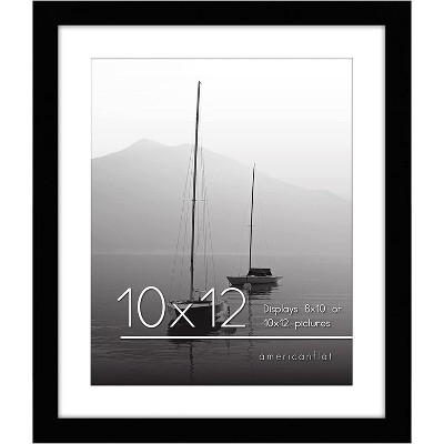 Americanflat 10x10, 10x12 Picture Frame in Black - Displays With Mat and Without Mat - Composite Wood with Shatter Resistant Glass