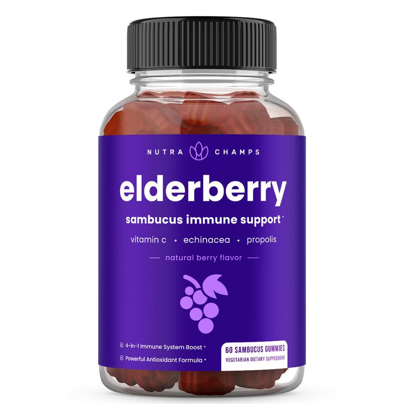 NutraChamps Elderberry Gummies - 60ct, 1 of 5