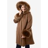 Jessica London Hooded Faux Fur Trim Coat - 3 of 4