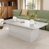 Dyonery Rectangular Coffee Table, 47.25-Inch Modern Solid Wood Medium Coffee Table, Wooden Farmhouse Rustic Cocktail Coffee Table - 4 of 4