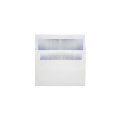 LUX A4 Foil Lined Invitation Envelopes (4 1/4 x 6 1/4) 250/Box White w/Silver LUX Lining