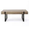 43.25" Faux Wood and Metal Industrial Coffee Table with Sturdy Legs and Thick Top for Living Room, Apartment, or Lounge - 2 of 4