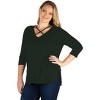 24seven Comfort Apparel Womens Criss Cross Round Hemline Plus Size Tunic Top - 2 of 4