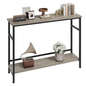 2 Tier Entryway Table, Console Tables with Storage, 39.3¡±Rustic Sofa Table with Adjustable Shelf - 1 of 4