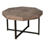 CAVINAS Wood Octagonal Coffee Table with Patchwork Craft Tabletop and Cross Metal Base,Center Table Coffee Tables for Living Room - 2 of 4