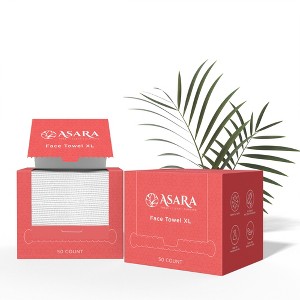Asara Disposable Face Towel XL Facial Wipes Makeup Remover - Organic Vegan Biodegradable Face Towels - 1 of 4
