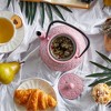 Juvale Pink Cast Iron Floral Teapot Kettle with Stainless Steel Infuser Set, Japanese Tea Pot for Kitchen Pantry, 34 oz - 3 of 4