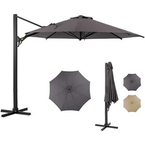 Heynemo Cantilever Umbrella, Large Umbrella, Patio Umbrella with Base & 360° Rotation & Tilt Adjustment, Heavy Duty Offset Deck Umbrella - 1 of 4