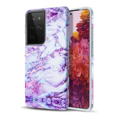 MyBat Pro Fuse Series Case with Magnet Compatible With Samsung Galaxy S21 Ultra - Purple Marble