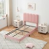 Twin Size Upholstered Platform Bed Frame for Girls - 3 of 4