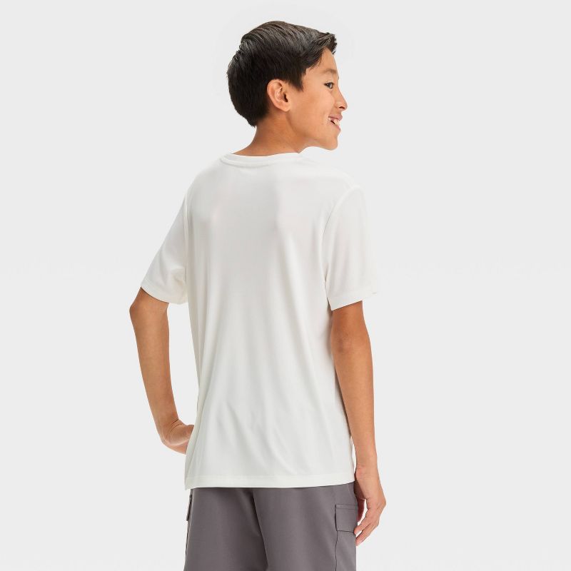 Boys' Short Sleeve 'Goal' Graphic T-Shirt - All In Motion™ White, 4 of 6