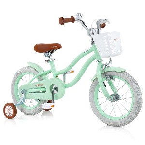 Costway 18'' Kids Bike Toddler Bicycle with Training Wheel Kickstand for 4-8 Years Old Purple/Pink/Turquoise/Blue/Beige/Green - 1 of 4
