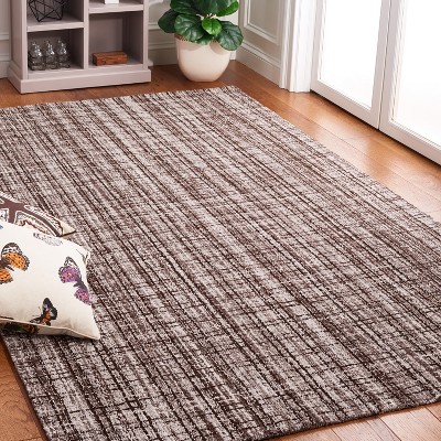 Gray Abstract Handmade Wool 4' x 6' Area Rug