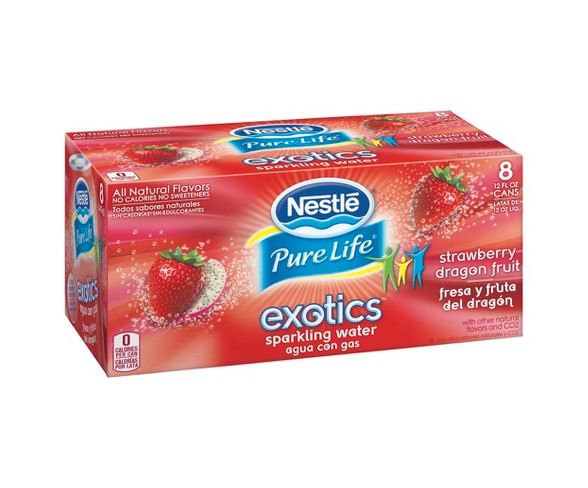 Nestle Pure Life Strawberry Dragon Fruit Sparkling Water 12 oz 8 pk