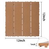 Syemin Carpet Tiles Plastic Interlocking Deck Tiles, Pack of 44, Patio Flooring Outdoor Waterproof for Garden Poolside Front, Brown, 12"*12"*1" - 3 of 4