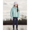 Deux par Deux Girl Printed Quilted Mid-Season Jacket Small White Flowers on Sage Green Background - 2 of 4