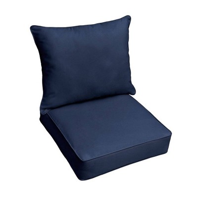 Sunbrella Canvas Outdoor Seat Cushion, Navy Dining Room Chair Cushions