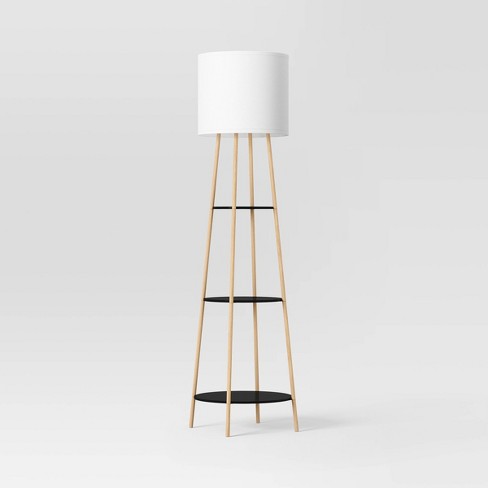 Shelf Floor Lamp Black/Natural - Threshold™ - image 1 of 4