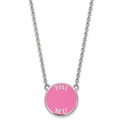 Black Bow Jewelry Sterling Silver Phi Mu Greek Life Necklace 18 Inch