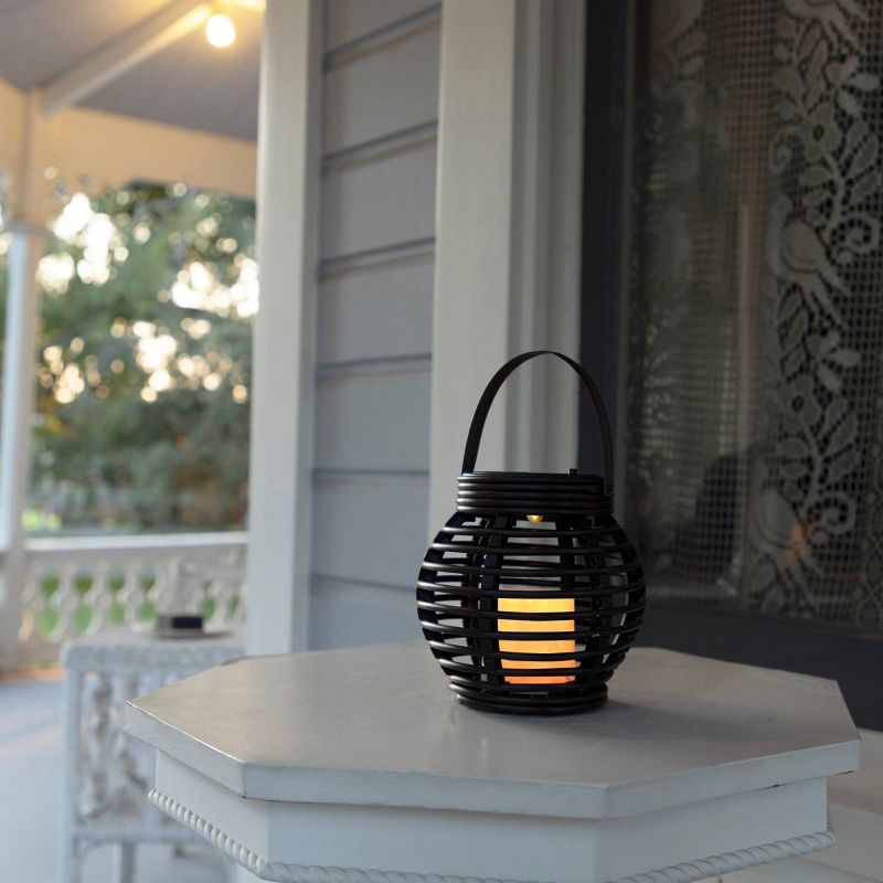 Solar Outdoor Lantern with Shepherd Hook Stake Brown - Alpine Corporation, 3 of 8