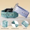 HTUTWOO Floral Engraved Apple Watch Band, Silicone Glossy Wildflower Strap 38/40/41/42/44/45/49mm for iWatch Series 10 9 8 7 6 5 4 3 2 1 SE Ultra - 3 of 4