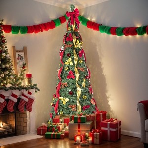 Resenkos Artificial 7.5ft  Pop Up Christmas Tree, Indoor Holiday Decorating - 1 of 4