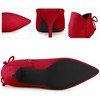 Perphy Women's Pointed Toe Side Zip Back Bow Kitten Heel Ankle Booties - 3 of 3