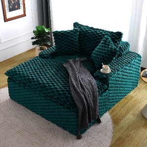 Lyngins 51" Oversized Single Sofa with Thick Sponge Cushion &  2 Pillows, Nordic Couches for Living Room, Small Apartments - 1 of 4