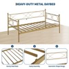 Twin Size Daybed Sofa Bed Frame with Trundle, Heavy Duty Metal Platform Bed with Slats, Lockable Casters, Headboard for Bedroom Living Room - 4 of 4