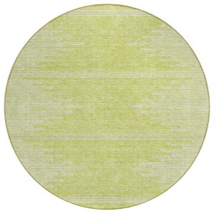 Artichoke Green And Ivory Abstract Washable Indoor Outdoor Area Rug - 1 of 4