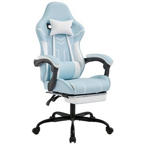 KWPZQEB Gaming Chair, Computer Chair with Ergonomic Backrest & Footrest, Game Chair w/ Swivel Wheels & Headrest, Office Chair w/ Lumbar Support Task - 1 of 4
