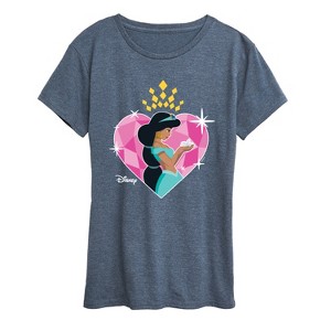 Women's - Disney Princess - Jasmine Heart Short Sleeve Graphic T-Shirt - 1 of 4