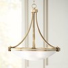 Possini Euro Design Deco Warm Brass Pendant Chandelier 21 1/2" Wide Modern White Marbled Bowl Glass 3-Light Fixture for Dining Room Kitchen Island - 2 of 4