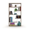 PAGED 6 Tier Bookshelf Wood Frame Bookcase Storage Organizer with Open Back for Living Room, Home Office - 3 of 4