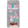 Memoi Women's "Happy Birthday Cake Time" Greeting Card Crew Socks Med Gray Heather One Size - 4 of 4