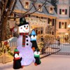 SEVOBAL Inflatable Holiday Decorations 6ft 3 Penguins Inflatable Garden Snowman Decoration Christmas Inflatables Decoration, White, 35"*35"*72" - 2 of 4