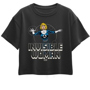 Girls' - Marvel - Fantastic Four Invisible Woman Short Sleeve Boxy Graphic T-Shirt - 1 of 1