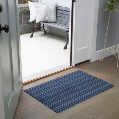 SoHome Blue Striped Low Profile Non-Slip Kitchen Mat