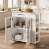 Mobile Kitchen Island Cart, with 360° Rolling Wheels, Drawers, Spice Rack, Handle, Versatile Storage and Serving Cabinet for Kitchen Dining Room - 2 of 4