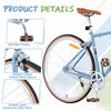 Hybrid Sports Road Bike for Men and Women, Single Speed Retro Style 700C Road Bike, Steel Frame, Double Caliper Brakes, City Commuter Bicycle - 4 of 4