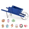Costway Wooden Wagon Planter Decorative Indoor/Outdoor Rustic Flower Cart with Wheel Blue/Beige/Red - 2 of 4