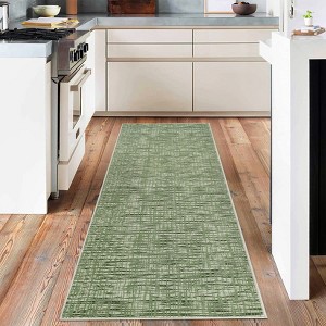 Washed Foldable Printed Non-Slip Rug - Modern Minimalist Faux Carpet for Home Decor - 1 of 4