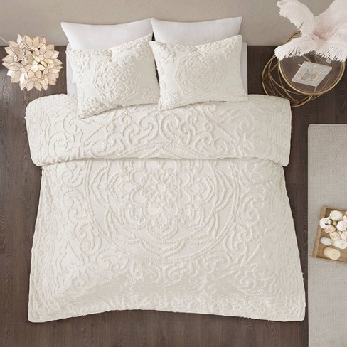Twin Twin Xl Cecily 2pc Cotton Chenille Duvet Cover Set Ivory