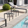 Crestlive Products Aluminum Outdoor Side Table Pool Lounge Chair Side Table Weather Resistant Small Square Coffee End Table - 2 of 4
